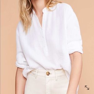 Lou & Grey Crinkle Henley Tunic Shirt